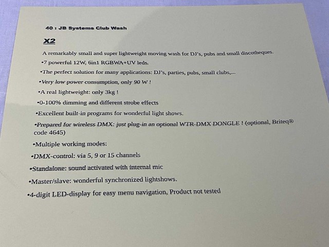 Jbsystems clubwash led-moving head (2x) - afbeelding 4 van  4