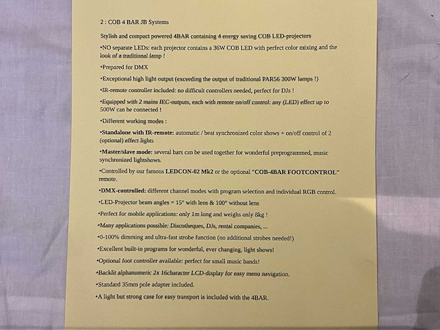 Jbsystems cob-4bar led-par - afbeelding 3 van  3