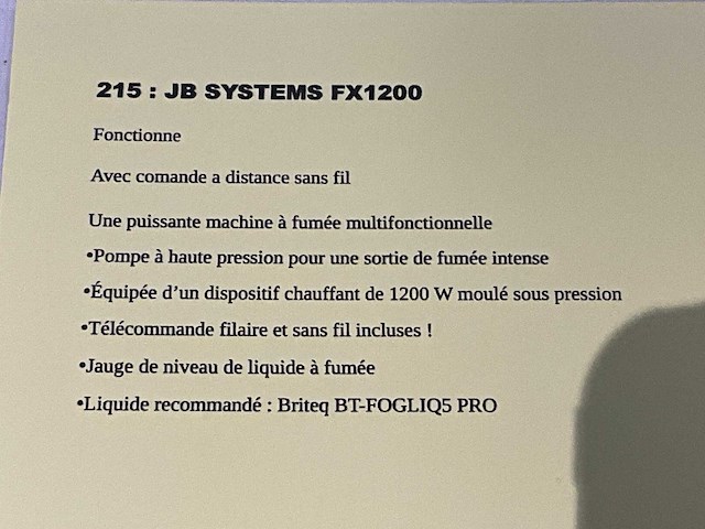 Jbsystems fx1200 rookmachine - afbeelding 3 van  3