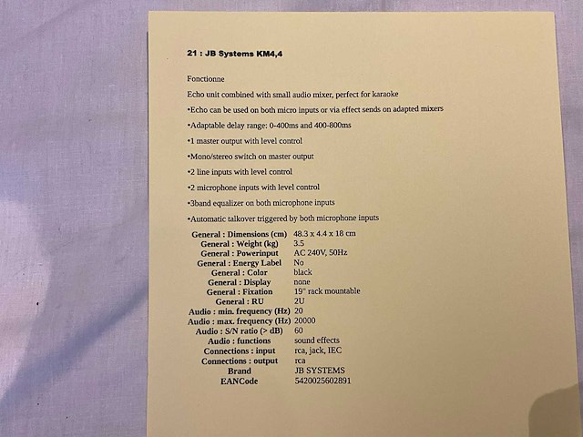 Jbsystems km4.1 karaokemixer - afbeelding 4 van  4