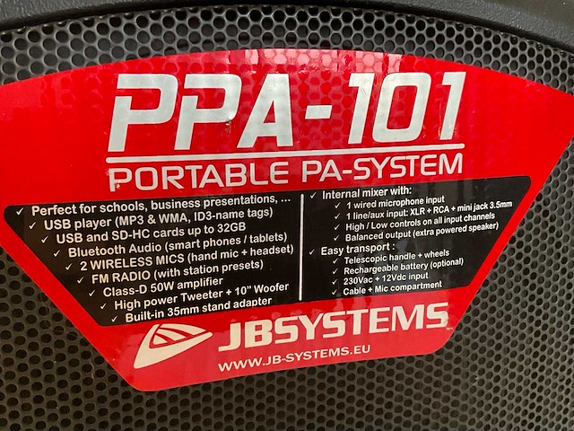 Jbsystems ppa-101 pa systeem - afbeelding 6 van  7
