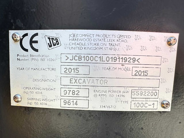 Jcb - 2015 - 100c1 - midigraafmachine - afbeelding 16 van  16