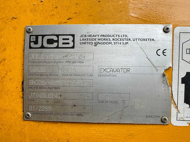 Jcb - 2016 - jz 140 lc - rupsgraafmachine - afbeelding 40 van  45
