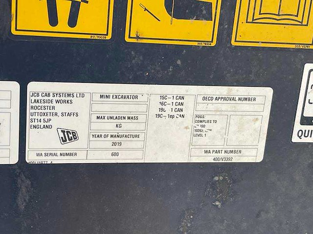Jcb - 2019 - 15c-1 - rupsen graafmachine - afbeelding 18 van  26