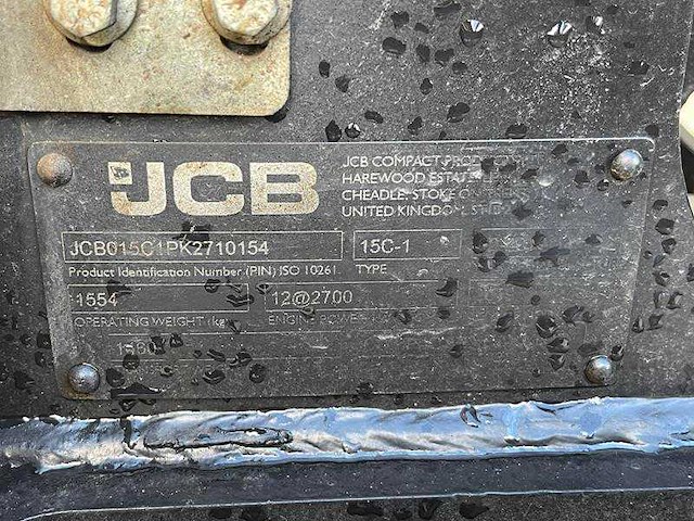 Jcb - 2019 - 15c-1 - rupsen graafmachine - afbeelding 16 van  26