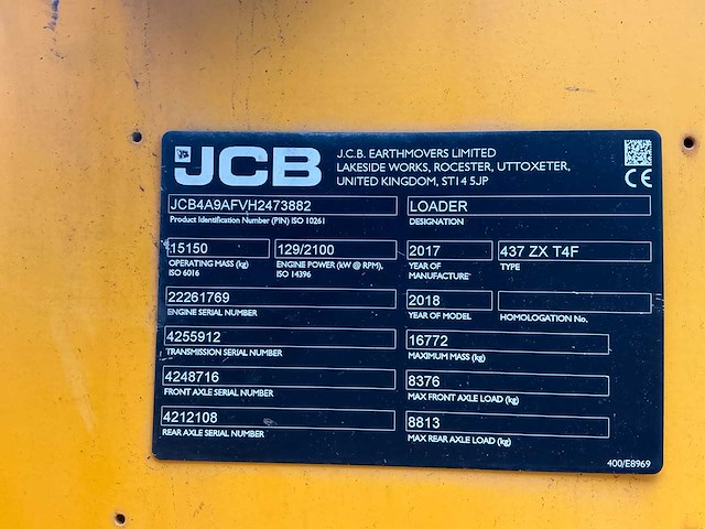 Jcb - 437 zx t4f - shovel - 2018 - afbeelding 24 van  50