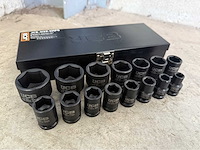 Jcb 6-kant krachtdoppen set 10 - 32 mm