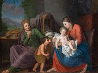 Jean-baptiste delandtsheer (1797-1863), the virgin and child with saint anne and the young john the baptist, 1825, oil on canvas 60 x 72.5 cm. (23.62 x 28.53 in.), frame: 92 x 106 cm. (36.21 x 41.72 in.)