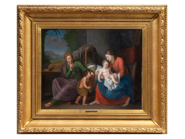 Jean-baptiste delandtsheer (1797-1863), the virgin and child with saint anne and the young john the baptist, 1825, oil on canvas 60 x 72.5 cm. (23.62 x 28.53 in.), frame: 92 x 106 cm. (36.21 x 41.72 in.) - afbeelding 2 van  5