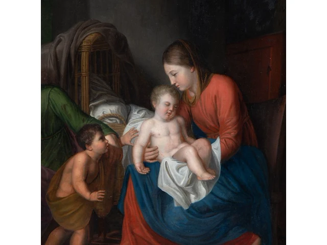 Jean-baptiste delandtsheer (1797-1863), the virgin and child with saint anne and the young john the baptist, 1825, oil on canvas 60 x 72.5 cm. (23.62 x 28.53 in.), frame: 92 x 106 cm. (36.21 x 41.72 in.) - afbeelding 4 van  5