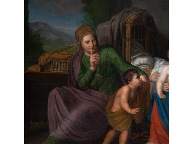 Jean-baptiste delandtsheer (1797-1863), the virgin and child with saint anne and the young john the baptist, 1825, oil on canvas 60 x 72.5 cm. (23.62 x 28.53 in.), frame: 92 x 106 cm. (36.21 x 41.72 in.) - afbeelding 5 van  5