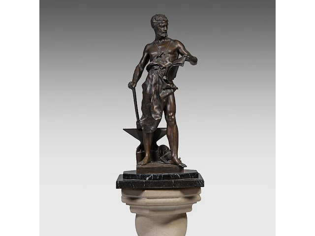 Jean-baptiste germain (1841-1910), the forger, patinated bronze on a solomonic column the bronze 58 cm. (22.82 in.), with column: 164 cm. (64.56 in.) - afbeelding 1 van  16