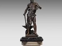 Jean-baptiste germain (1841-1910), the forger, patinated bronze on a solomonic column the bronze 58 cm. (22.82 in.), with column: 164 cm. (64.56 in.)