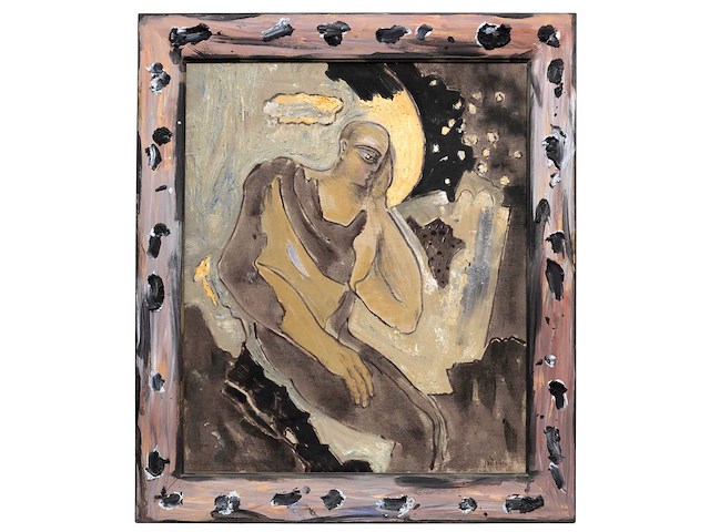Jean bilquin - denker - mixed media op doek - 146x120 cm - afbeelding 1 van  6