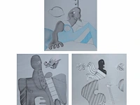 Jean bilquin (1938), three lithographs, n° 17/50 53 x 42 cm. (20.87 x 16.53 in.), frame: 61 x 51 cm. (24.01 x 20.07 in.)