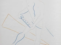 Jean cocteau (1889-1963), satyr, ca. 1957, colour pencil drawing 27 x 21 cm. (10.63 x 8.26 in.), frame: 43.5 x 34 cm. (17.12 x 13.39 in.)