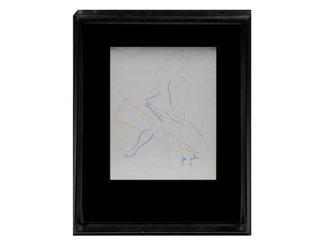 Jean cocteau (1889-1963), satyr, ca. 1957, colour pencil drawing 27 x 21 cm. (10.63 x 8.26 in.), frame: 43.5 x 34 cm. (17.12 x 13.39 in.) - afbeelding 2 van  4