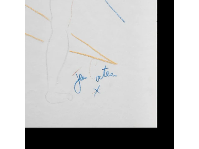 Jean cocteau (1889-1963), satyr, ca. 1957, colour pencil drawing 27 x 21 cm. (10.63 x 8.26 in.), frame: 43.5 x 34 cm. (17.12 x 13.39 in.) - afbeelding 4 van  4