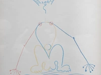 Jean cocteau (1889-1963), sphinx, 1957, colour pencil drawing 27 x 21 cm. (10.63 x 8.26 in.), frame: 43.5 x 34 cm. (17.12 x 13.39 in.)
