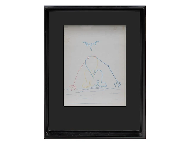Jean cocteau (1889-1963), sphinx, 1957, colour pencil drawing 27 x 21 cm. (10.63 x 8.26 in.), frame: 43.5 x 34 cm. (17.12 x 13.39 in.) - afbeelding 2 van  4