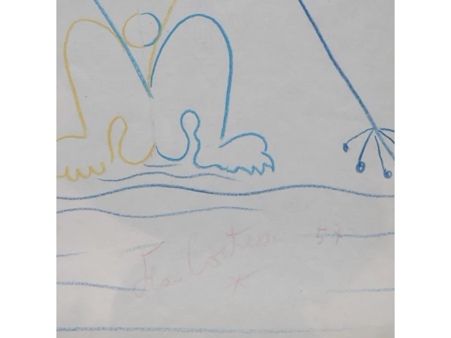 Jean cocteau (1889-1963), sphinx, 1957, colour pencil drawing 27 x 21 cm. (10.63 x 8.26 in.), frame: 43.5 x 34 cm. (17.12 x 13.39 in.) - afbeelding 4 van  4