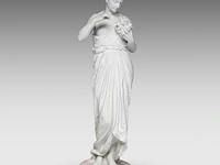Jean gautherin (1840-1890), a biscuit sculpture of a woman feeding birds 70 cm. (27.55 in.)