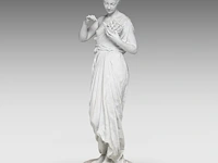 Jean gautherin (1840-1890), a biscuit sculpture of a woman feeding birds 70 cm. (27.55 in.) - afbeelding 2 van  9