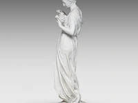 Jean gautherin (1840-1890), a biscuit sculpture of a woman feeding birds 70 cm. (27.55 in.) - afbeelding 3 van  9