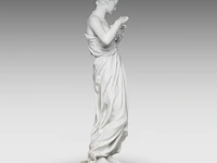 Jean gautherin (1840-1890), a biscuit sculpture of a woman feeding birds 70 cm. (27.55 in.) - afbeelding 5 van  9
