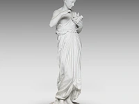 Jean gautherin (1840-1890), a biscuit sculpture of a woman feeding birds 70 cm. (27.55 in.) - afbeelding 6 van  9