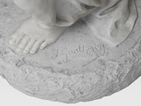 Jean gautherin (1840-1890), a biscuit sculpture of a woman feeding birds 70 cm. (27.55 in.) - afbeelding 9 van  9