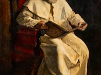 Jean joseph delvin (1853-1922), portrait of a reading monk, oil on canvas 115 x 90 cm. (45.28 x 35.42 in.), frame: 148 x 123 cm. (58.27 x 48.42 in.)
