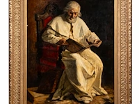 Jean joseph delvin (1853-1922), portrait of a reading monk, oil on canvas 115 x 90 cm. (45.28 x 35.42 in.), frame: 148 x 123 cm. (58.27 x 48.42 in.) - afbeelding 2 van  6