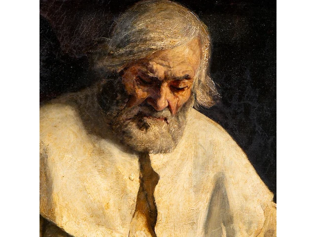 Jean joseph delvin (1853-1922), portrait of a reading monk, oil on canvas 115 x 90 cm. (45.28 x 35.42 in.), frame: 148 x 123 cm. (58.27 x 48.42 in.) - afbeelding 5 van  6