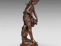 Jean-louis grégoire (1840-1890), a girl fishing, patinated bronze on a marble base the bronze: 49 cm. (19.28 in.), including base: 55 cm. (21.64 in.) - afbeelding 5 van  8