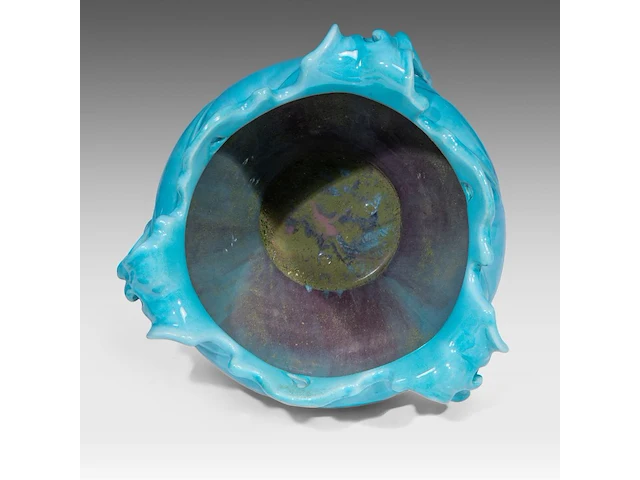 Jean massier (1877-1937), a turquoise-glazed ceramic jardinière on stand, total h: 128 cm - afbeelding 2 van  12