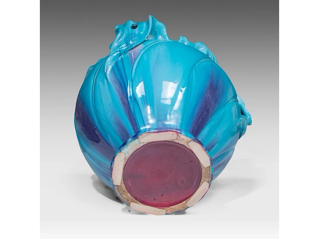 Jean massier (1877-1937), a turquoise-glazed ceramic jardinière on stand, total h: 128 cm - afbeelding 3 van  12