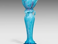 Jean massier (1877-1937), a turquoise-glazed ceramic jardinière on stand, total h: 128 cm - afbeelding 5 van  12