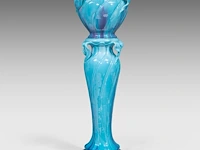 Jean massier (1877-1937), a turquoise-glazed ceramic jardinière on stand, total h: 128 cm - afbeelding 6 van  12
