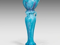 Jean massier (1877-1937), a turquoise-glazed ceramic jardinière on stand, total h: 128 cm - afbeelding 7 van  12