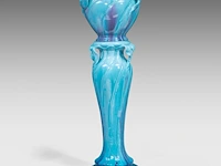 Jean massier (1877-1937), a turquoise-glazed ceramic jardinière on stand, total h: 128 cm - afbeelding 8 van  12