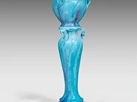 Jean massier (1877-1937), a turquoise-glazed ceramic jardinière on stand, total h: 128 cm - afbeelding 9 van  12