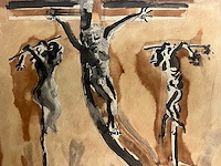 Jeanot bürgi - la crucifixion - aquarel - lage instelprijs - afbeelding 1 van  6