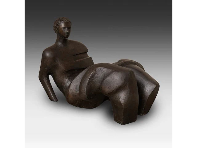 Jef innegraeve (1936), reclining figure, patinated bronze, n° 1/3 (only one was executed) 75 x 100 cm. (29.53 x 39.36 in.) - afbeelding 1 van  7