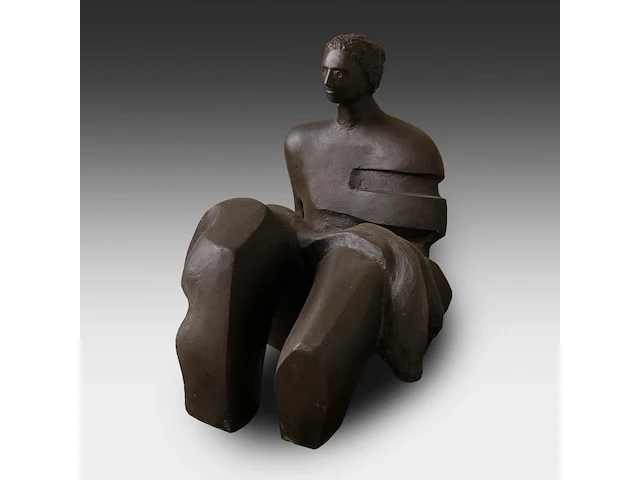 Jef innegraeve (1936), reclining figure, patinated bronze, n° 1/3 (only one was executed) 75 x 100 cm. (29.53 x 39.36 in.) - afbeelding 5 van  7