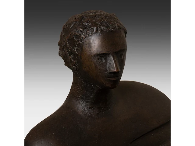 Jef innegraeve (1936), reclining figure, patinated bronze, n° 1/3 (only one was executed) 75 x 100 cm. (29.53 x 39.36 in.) - afbeelding 7 van  7