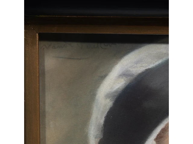Jef van de fackere (1879-1946), two pastel portraits of a male and female farmer 32 x 26 cm. (12.59 x 10.24 in.), frame: 44 x 37 cm. (17.32 x 14.57 in.) - afbeelding 5 van  5