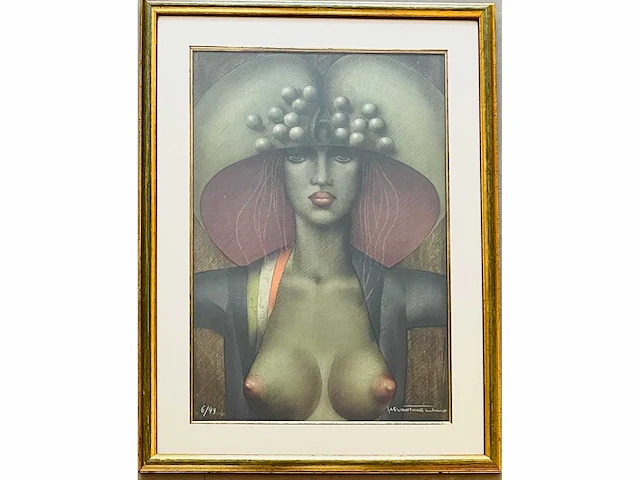 Jef van tuerenhout - kleurenlithografie - ingelijst - afbeelding 2 van  4