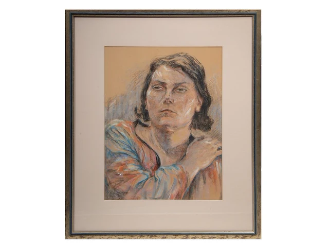 Jenny montigny (1875-1937), portrait of a lady, 1933, pastel on paper 57 x 44 cm. (22.44 x 17.32 in.), frame: 85 x 72.5 cm. (33.46 x 28.53 in.) - afbeelding 2 van  5