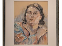 Jenny montigny (1875-1937), portrait of a lady, 1933, pastel on paper 57 x 44 cm. (22.44 x 17.32 in.), frame: 85 x 72.5 cm. (33.46 x 28.53 in.) - afbeelding 2 van  5